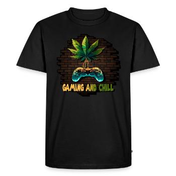 Jeux et détente - T-shirt Premium bio Homme - noir - Devant - Nico (187cm)