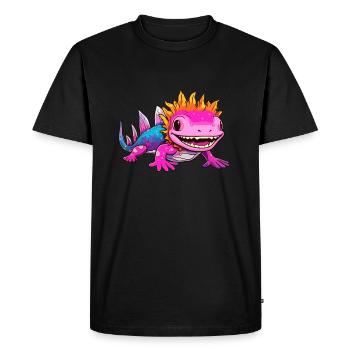 Axolotl - Men's Premium Organic T-Shirt - black - Front - Nico (187cm)