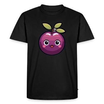 Prune Kawaii Prune Douce - T-shirt Premium bio Homme - noir - Devant - Nico (187cm)