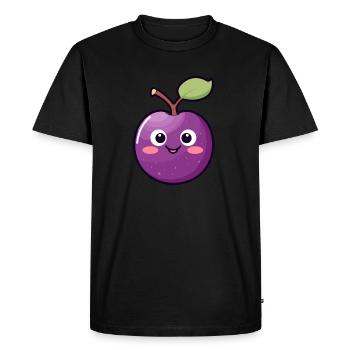Prune Kawaii Prune Douce - T-shirt Premium bio Homme - noir - Devant - Nico (187cm)