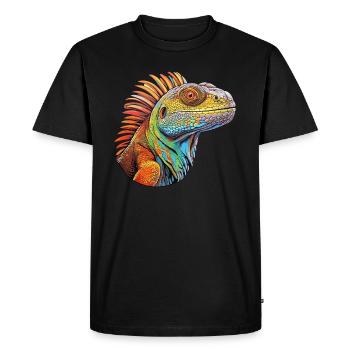 Iguan Vivid Colors - Chromatic - Men's Premium Organic T-Shirt - black - Front - Nico (187cm)