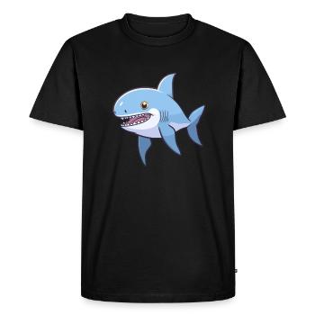 Kawaii Hai - Prédateur espiègle - T-shirt Premium bio Homme - noir - Devant - Nico (187cm)