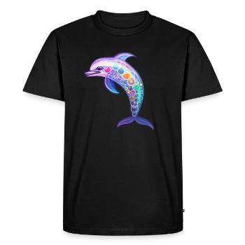 Kawaii Dolphin - Fantastic Ocean Dreams - Men's Premium Organic T-Shirt - black - Front - Nico (187cm)