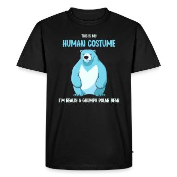 Grumpy Polar Bear Halloween Costume T-Shirt - Men's Premium Organic T-Shirt - black - Front - Nico (187cm)