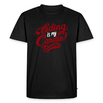 Le codage est mon cardio | Mode Techy Coder - T-shirt Premium bio Homme - noir - Devant - Nico (187cm)