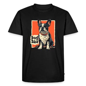 Bouledogue Français | Chemise Daddy Chiens - T-shirt Premium bio Homme - noir - Devant - Nico (187cm)