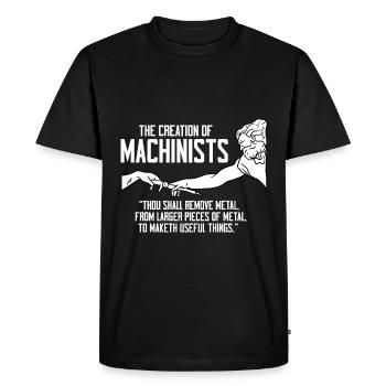 La création d’une machine CNC machiniste - T-shirt Premium bio Homme - noir - Devant - Nico (187cm)