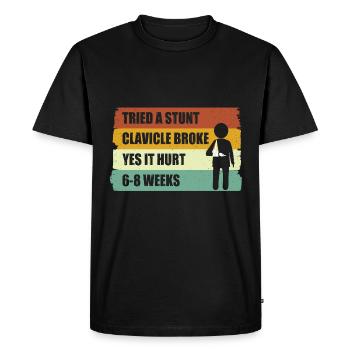 Clavicle Broke Broken Clavicle - Men's Premium Organic T-Shirt - black - Front - Nico (187cm)
