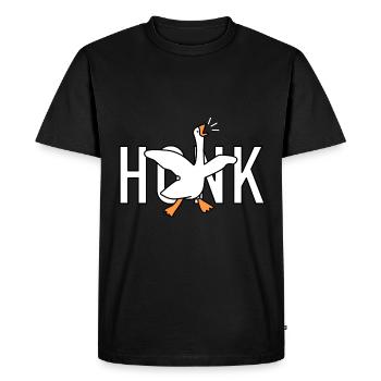 Lustige Gans HONK - Männer Premium Bio T-Shirt - Schwarz - Vorne - Nico (187cm)