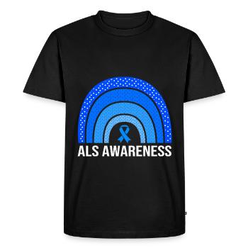 ALS nerve disease - Men's Premium Organic T-Shirt - black - Front - Nico (187cm)