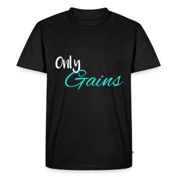 Only Gains - Men's Premium Organic T-Shirt - black - Front - Nico (187cm)