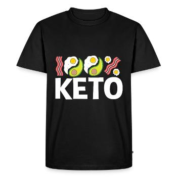 Keto Diet - Men's Premium Organic T-Shirt - black - Front - Nico (187cm)