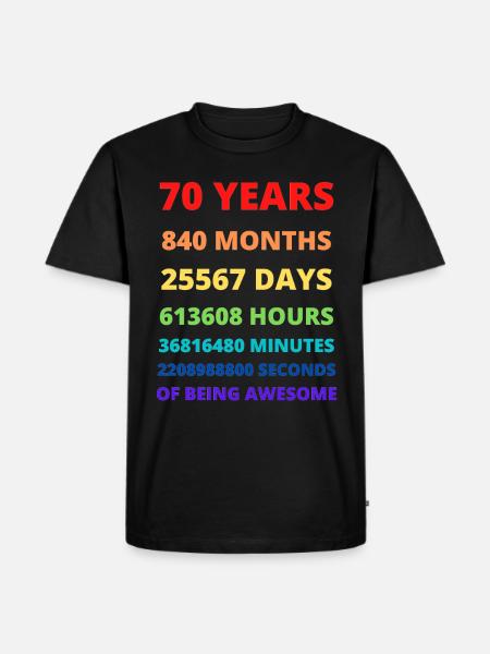 T-shirt 70e anniversaire - Herre Premium økologisk T-shirt - sort