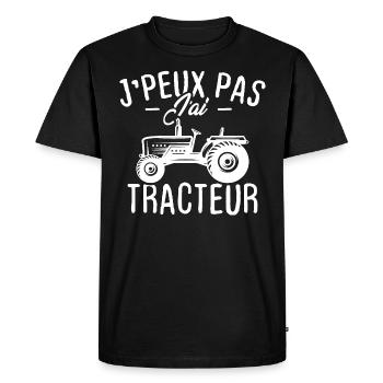 I can't I have tractor - Men's Premium Organic T-Shirt - black - Front - Nico (187cm)