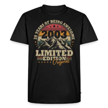 Vintage 2003 20th verjaardagsgift mannen vrouwen - Men's Premium Organic T-Shirt - black - Front - Nico (187cm)