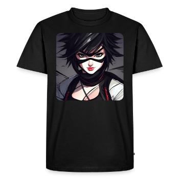 Anime Ninja Fille - T-shirt Premium bio Homme - noir - Devant - Nico (187cm)