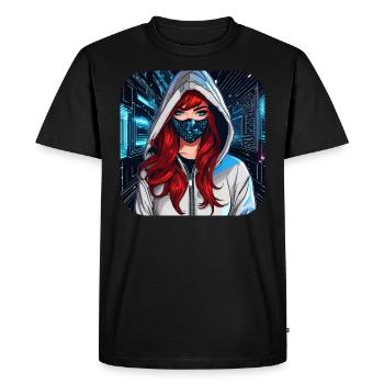 Fille cyberpunk cool V - T-shirt Premium bio Homme - noir - Devant - Nico (187cm)