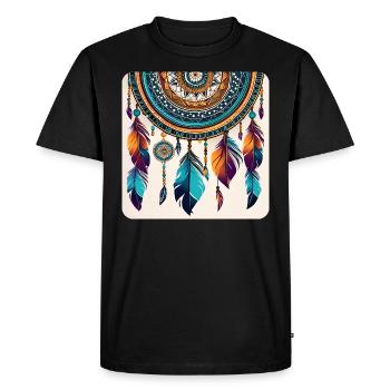 Spiritual Dream Catcher - Men's Premium Organic T-Shirt - black - Front - Nico (187cm)