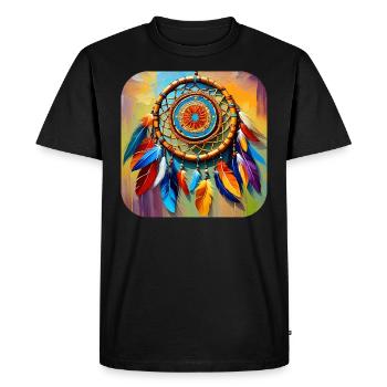 Spiritual Dream Catcher - Men's Premium Organic T-Shirt - black - Front - Nico (187cm)
