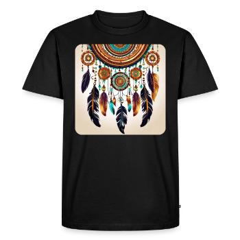 Spiritual Dream Catcher - Men's Premium Organic T-Shirt - black - Front - Nico (187cm)