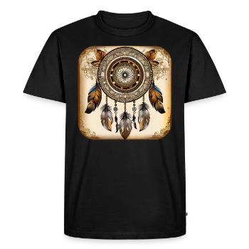 Spiritual Dream Catcher - Men's Premium Organic T-Shirt - black - Front - Nico (187cm)
