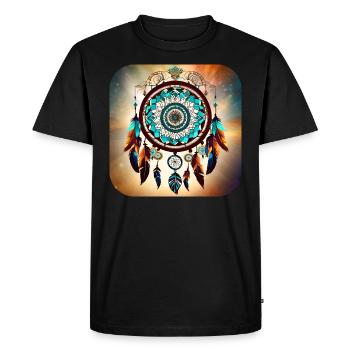 Spiritual Dream Catcher - Men's Premium Organic T-Shirt - black - Front - Nico (187cm)