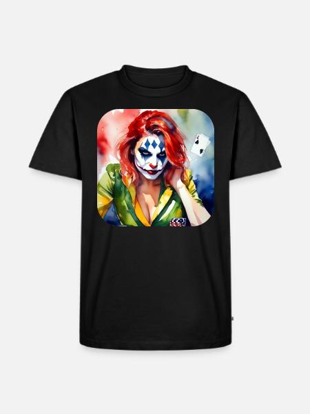 Cooles Harlequin Poker Gothic Mädchen - Männer Premium Bio T-Shirt - Schwarz