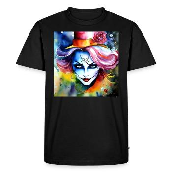 Cool Harlequin Poker Gothique Fille - T-shirt Premium bio Homme - noir - Devant - Nico (187cm)