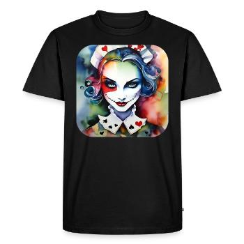 Cool Harlequin Poker Fille Gothique - T-shirt Premium bio Homme - noir - Devant - Nico (187cm)