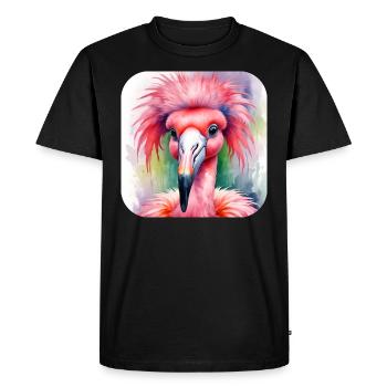 Cool rose punk flamant rose - T-shirt Premium bio Homme - noir - Devant - Nico (187cm)