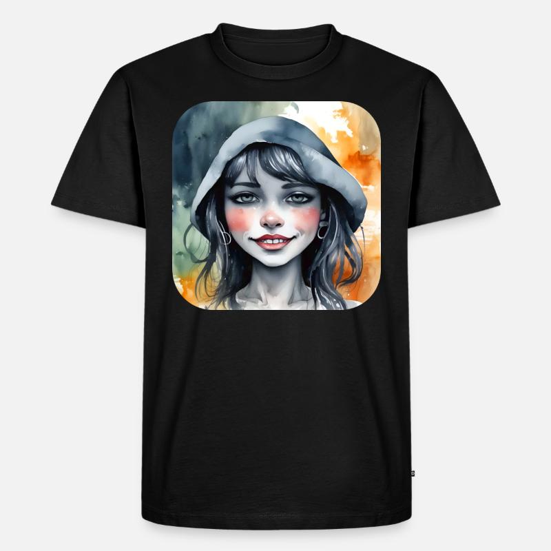 Moin Moin Mädchen - Männer Premium Bio T-Shirt - Schwarz