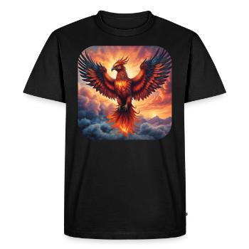 Fier phénix de feu - T-shirt Premium bio Homme - noir - Devant - Nico (187cm)