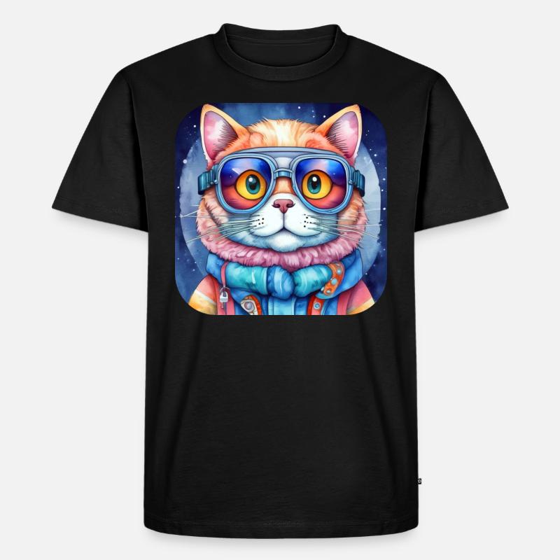 Coole Katze - Männer Premium Bio T-Shirt - Schwarz