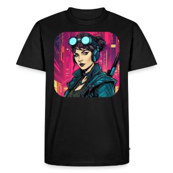 Fille Cyberpunk cool VX - T-shirt Premium bio Homme - noir - Devant - Nico (187cm)