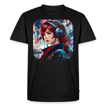 Fille hip hop cool - T-shirt Premium bio Homme - noir - Devant - Nico (187cm)