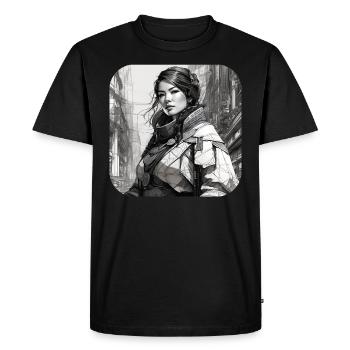 Cool Fantasy Girl - Men's Premium Organic T-Shirt - black - Front - Nico (187cm)