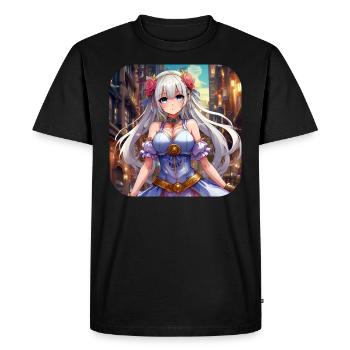 Jolie fille d’anime - T-shirt Premium bio Homme - noir - Devant - Nico (187cm)