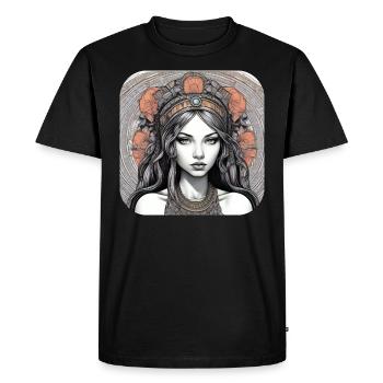 Fille punk gothique cool avec des roses rouges - T-shirt Premium bio Homme - noir - Devant - Nico (187cm)