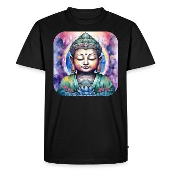 Bouddha spirituel mystique - T-shirt Premium bio Homme - noir - Devant - Nico (187cm)