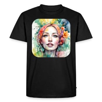 Fille de fleur cool - T-shirt Premium bio Homme - noir - Devant - Nico (187cm)