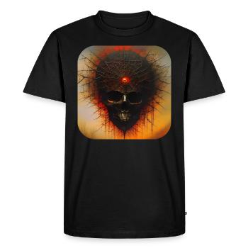 Crâne d’horreur sombre - T-shirt Premium bio Homme - noir - Devant - Nico (187cm)