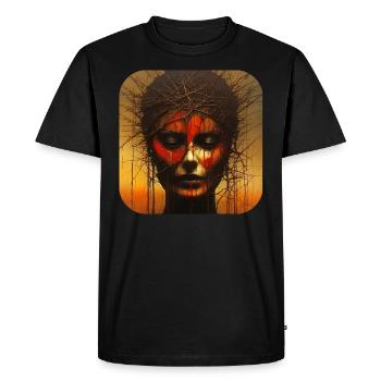 Sombre Horreur Femmes Visage - T-shirt Premium bio Homme - noir - Devant - Nico (187cm)