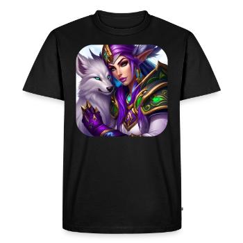Proud Fantasy Elf Warrior - Men's Premium Organic T-Shirt - black - Front - Nico (187cm)