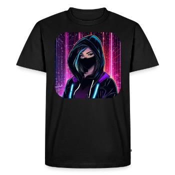 Fille cyberpunk cool VIII - T-shirt Premium bio Homme - noir - Devant - Nico (187cm)