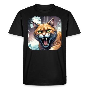 Wild Cat - Men's Premium Organic T-Shirt - black - Front - Nico (187cm)