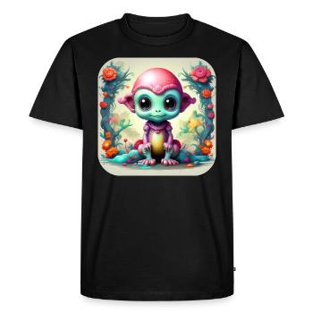 Alien mignon de science-fiction - T-shirt Premium bio Homme - noir - Devant - Nico (187cm)