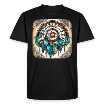 Spiritual Dreamcatcher - Men's Premium Organic T-Shirt - black - Front - Nico (187cm)