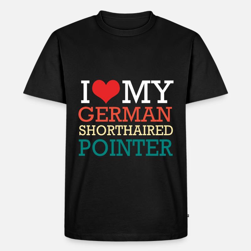 German Pointer Hund Deutsch Kurzhaar - Männer Premium Bio T-Shirt - Schwarz