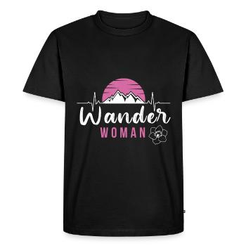 Wander Woman pour randonneuse et alpiniste - T-shirt Premium bio Homme - noir - Devant - Nico (187cm)