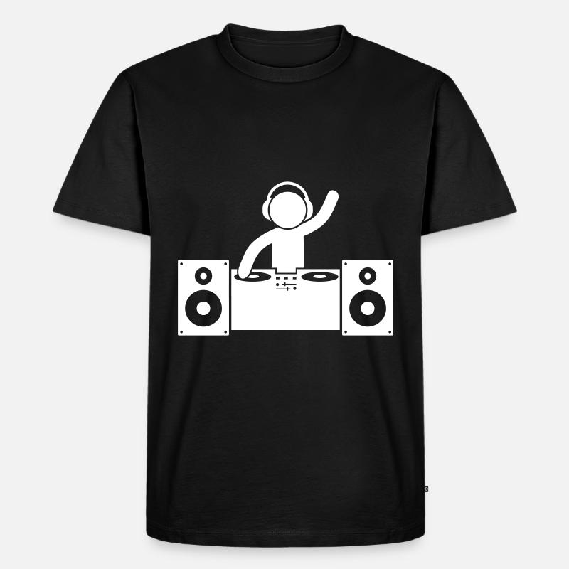 dj turntables - Männer Premium Bio T-Shirt - Schwarz